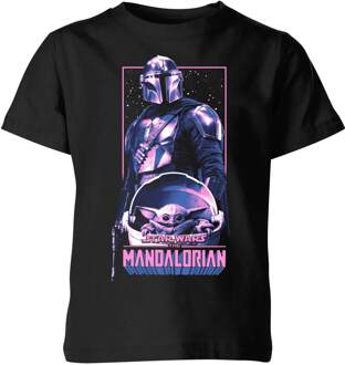 The Mandalorian Grogu & Mando Pink Kids' T-Shirt - Black - 98/104 (3-4 jaar) - Zwart - XS