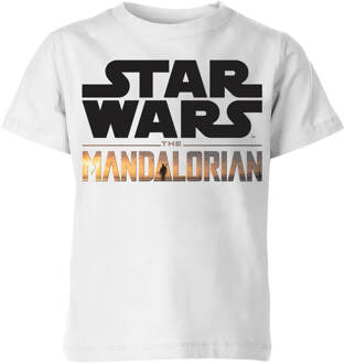 The Mandalorian Mandalorian Title Kids' T-Shirt - White - 122/128 (7-8 jaar) Wit