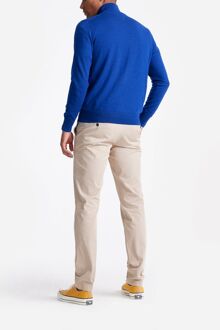 The Michael Half Zip Pull Merino Royal Blauw Donkerblauw - S,XXL