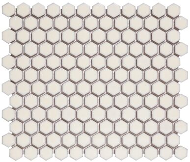 The Mosaic Factory 0,78m² - Mozaiek Tegels - Barcelona Hexagon Wit 2,3x2,6
