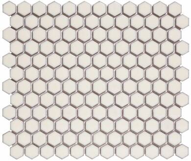 The Mosaic Factory 0,78m² - Mozaiek Tegels -  Barcelona Hexagon Zacht wit 2,3x2,6