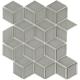 The Mosaic Factory 0,81m² -Mozaiek Paris Cubic Licht grijs 4,8x8,1