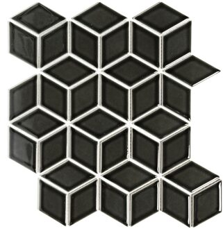 The Mosaic Factory 0,81m² -Mozaiek Paris Cubic Zwart 4,8x8,1