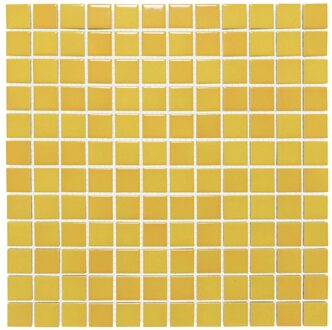 The Mosaic Factory 0,90m² - Mozaiek Tegels - Barcelona Vierkant Geel gevlamd 2,3x2,3