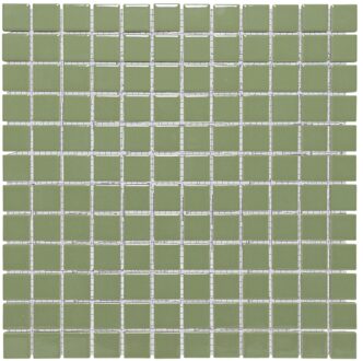 The Mosaic Factory 0,90m² - Mozaiek Tegels - Barcelona Vierkant Olijf Groen 2,3x2,3