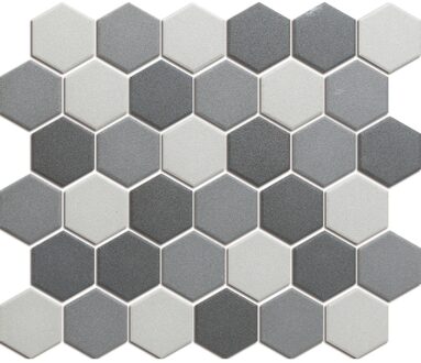 The Mosaic Factory 0,91m² -Mozaiek London Hexagon Donker Grijs mix 5,1x5,9
