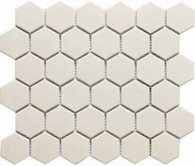 The Mosaic Factory 0,91m² -Mozaiek London Hexagon Wit 5,1x5,9
