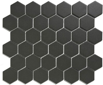 The Mosaic Factory 0,91m² -Mozaiek London Hexagon Zwart 5,1x5,9