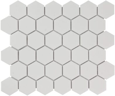 The Mosaic Factory 0,91m² - Mozaiek Tegels -  Barcelona Hexagon Extra Wit 5,1x5,9