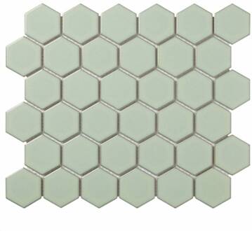 The Mosaic Factory 0,91m² - Mozaiek Tegels - Barcelona Hexagon Licht groen 5,1x5,9