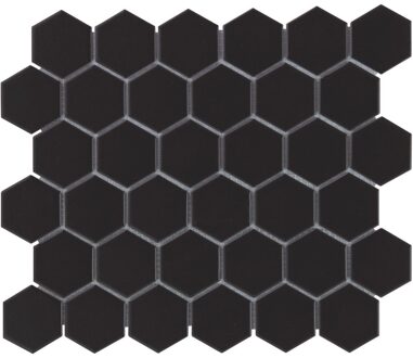 The Mosaic Factory 0,91m² - Mozaiek Tegels -  Barcelona Hexagon Zwart 5,1x5,9