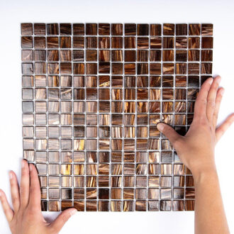 The Mosaic Factory 1,04m² - Mozaiek Tegels - Amsterdam Vierkant Bruin/Goud 2x2