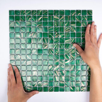 The Mosaic Factory 1,04m² - Mozaiek Tegels - Amsterdam Vierkant Midden Groen 2x2