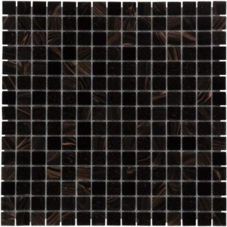 The Mosaic Factory 1,04m² - Mozaiek Tegels - Amsterdam Vierkant Zwart / Goud Mix 2x2