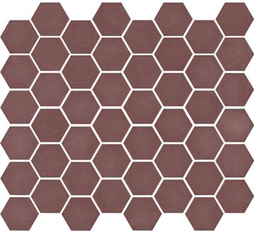 The Mosaic Factory 1m² -Mozaiek Valencia Hexagon Bordeaux 4,3x4,9