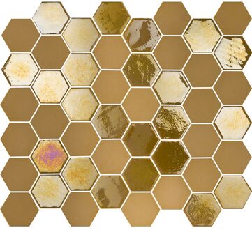 The Mosaic Factory 1m² -Mozaiek Valencia Hexagon Mosterd 4,3x4,9