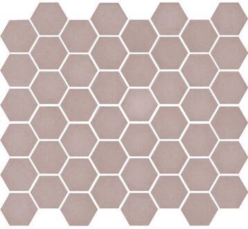 The Mosaic Factory 1m² -Mozaiek Valencia Hexagon Roze Mat 4,3x4,9