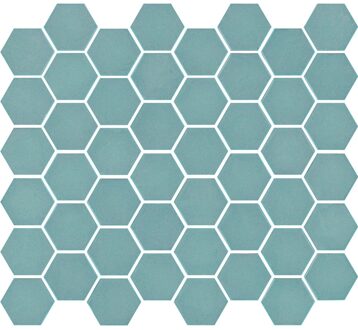 The Mosaic Factory 1m² -Mozaiek Valencia Hexagon Turquoise Mat 4,3x4,9