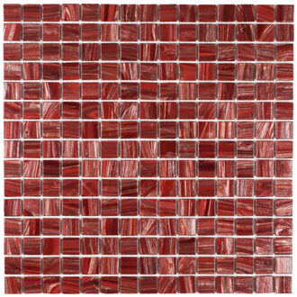 The Mosaic Factory Amsterdam Mozaïektegel - 2x2cm - wand en vloertegel - glans - wine red GMG476