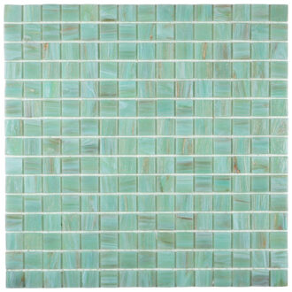 The Mosaic Factory Amsterdam Mozaïektegel - 32.2x32.2cm - wand en vloertegel - glans - aqua green GMG122