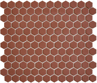 The Mosaic Factory Mozaiek Tegel Hexagon 26x30 cm Mat Terra Cotta The Mosaic Factory