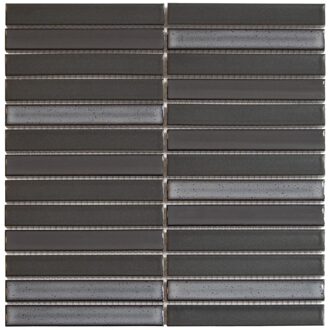 The Mosaic Factory Mozaiek Tegel Sevilla 29,6x30 cm Finger Glossy Carbon Shades of Gray The Mosaic Factory