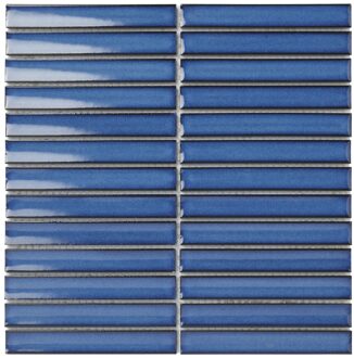 The Mosaic Factory Sevilla mozaïektegel 2x14.5x0.8cm voor wand kitkat finger Keramiek jeans blauw