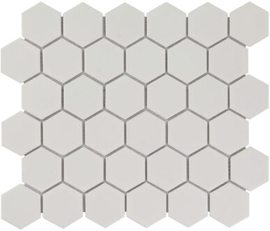 The Mosaic Factory Tegelsample: The Mosaic Factory Barcelona hexagon mozaïek tegels 28x33 wit mat