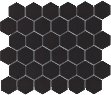 The Mosaic Factory Tegelsample: The Mosaic Factory Barcelona hexagon mozaïek tegels 28x33 zwart