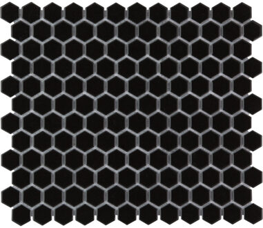 The Mosaic Factory Tegelsample: The Mosaic Factory Barcelona mini hexagon mozaïek tegels 26x30 zwart