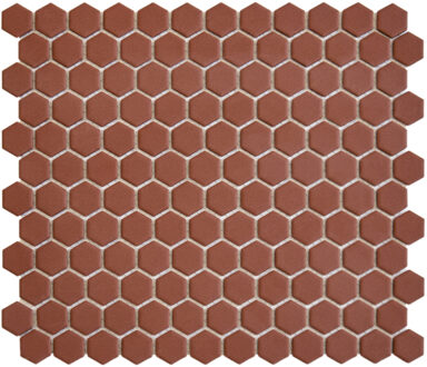 The Mosaic Factory Tegelsample: The Mosaic Factory Hexagon mozaïek tegels 23x26cm terracotta mat