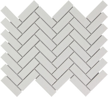 The Mosaic Factory Tegelsample: The Mosaic Factory Paris visgraat mozaïek tegels 25x32 wit mat