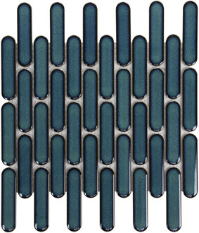 The Mosaic Factory Tegelsample: The Mosaic Factory Sevilla ovale vinger mozaïek tegels 30x30 azuurblauw
