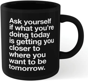 The Motivated Type Ask Yourself Mug - Black Zwart
