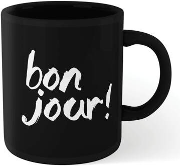 The Motivated Type Bonjour! Mug - Black Zwart