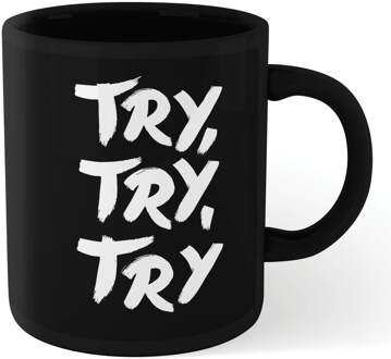 The Motivated Type Try Try Try Mug - Black Zwart