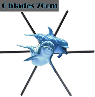 The Newest 6Blades 3D Advertising Fan Hologram 76cm Bluetooth Audio App Control WiFi Advertising Display Projector Rotate Player