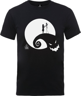 The Nightmare Before Christmas Jack Skellington en Sally Moon T-shirt - Zwart - XL