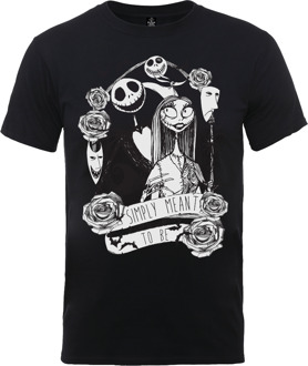 The Nightmare Before Christmas Jack Skellington en Sally T-shirt - Zwart - L