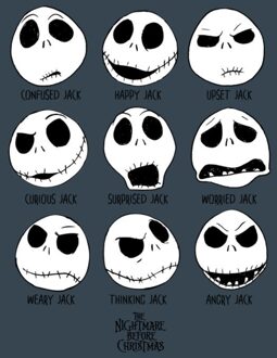 The Nightmare Before Christmas Many Faces Unisex T-Shirt - Charcoal - XXL Zwart