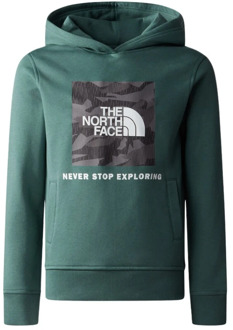 The North Face Box Hoodie Junior Groen - L