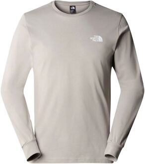 The North Face Easy L/S Shirt Heren grijs - wit - M