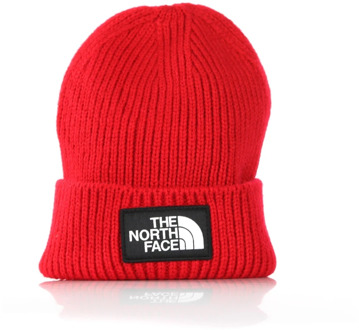 The North Face gebreide muts Logo Box Cuff rood - one size