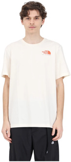 The North Face Heren Crème T-shirt met Street Art Logo Print The North Face , White , Heren - XL