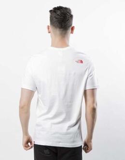 The North Face Heren Fine Short Sleeve T Shirt Wit/Rood - maat S