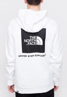 The North Face Heren Reglan Red Box Hoodie in Wit - maat S