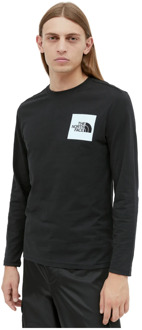 The North Face Langarm T-shirt met Logo Print The North Face , Black , Heren - 2Xl,Xl,L