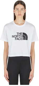 The North Face Logo-print bijgesneden T-shirt The North Face , White , Dames - L,M,S,Xs