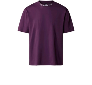 The North Face Paarse Katoenen Heren T-Shirt Lente/Zomer 2024 The North Face , Purple , Heren - Xl,M,S