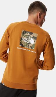 The North Face Raglan Back Box Heren Crewneck Sweatshirt Tan - maat Bruin